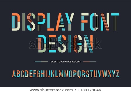 Stock foto: Stencil Line Font Colorful Condensed Alphabet And Font