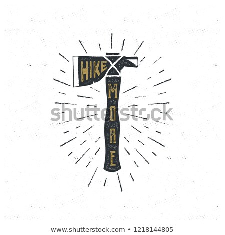 Stock photo: Vintage Hand Drawn Camp Axe Adventure T Shirt Design Wanderlust Thematic Tee Graphics Typography