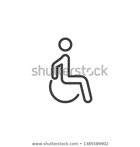 Foto stock: Invalid Handicapped Man Vector Icon Illustration