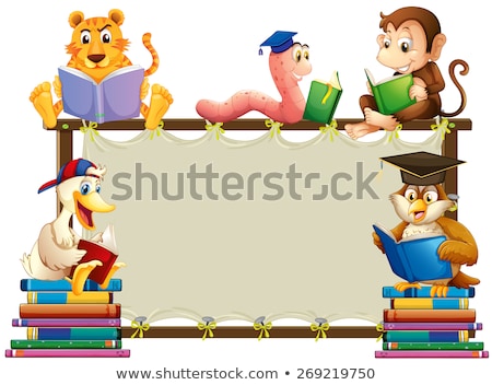 Foto stock: Owl And Worm Reading Books