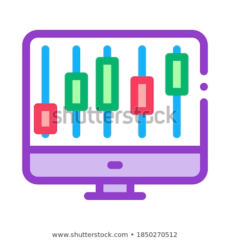 Stock fotó: Computer Circuit Sales Purchase Icon Vector Illustration