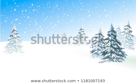 Foto stock: Snow Tree Vector Background Card