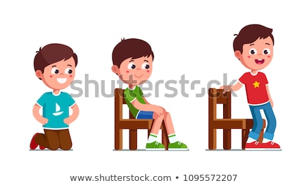 Foto stock: Boy On Chair