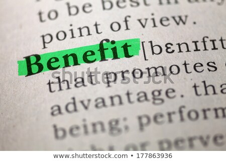 Stok fotoğraf: Benefit Dictionary Definition