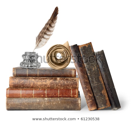 Stock fotó: Old Books And Inkstand