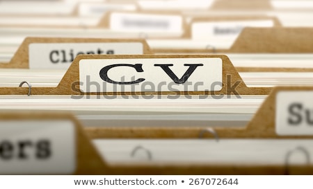 Foto stock: Cv Concept With Word On Folder
