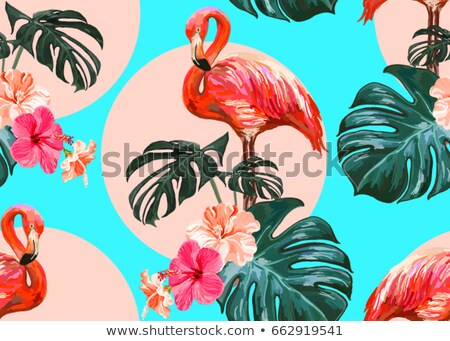 ストックフォト: Vector Seamless Repeating Pattern With Birds And Trees