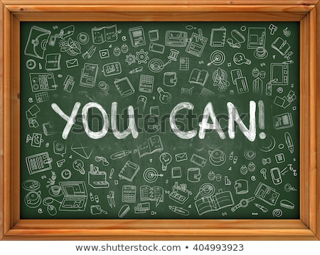 Stok fotoğraf: You Can - Hand Drawn On Green Chalkboard