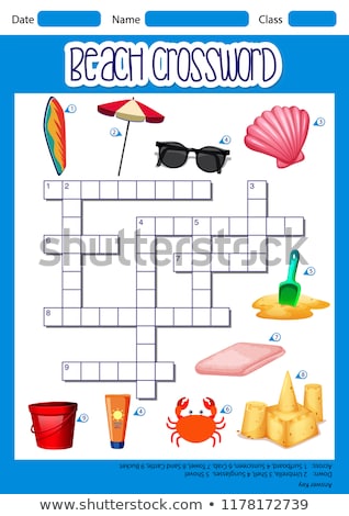 Zdjęcia stock: Beach Element Crossword Template