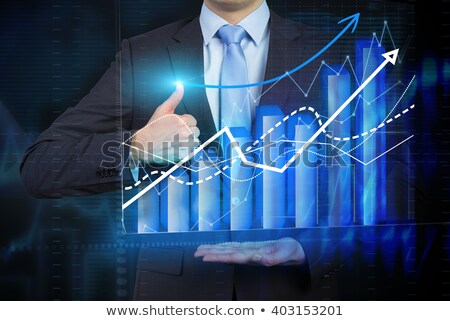 Zdjęcia stock: Thumb Up With Raising Graph