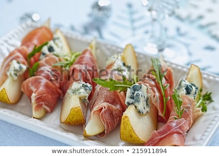 Foto d'archivio: Canape With Cheese And Prosciutto