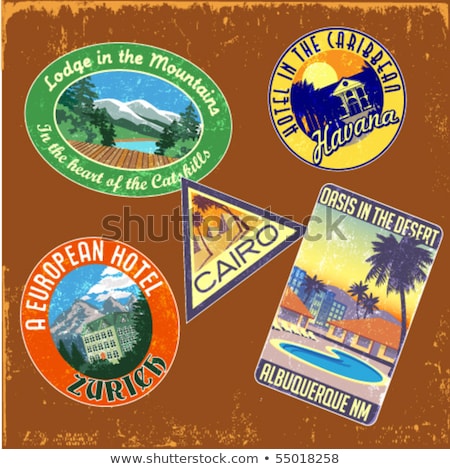 ストックフォト: Stickers For Traveling And Resort