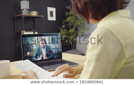 Foto stock: Two Women Discussing Business Issues Isolated