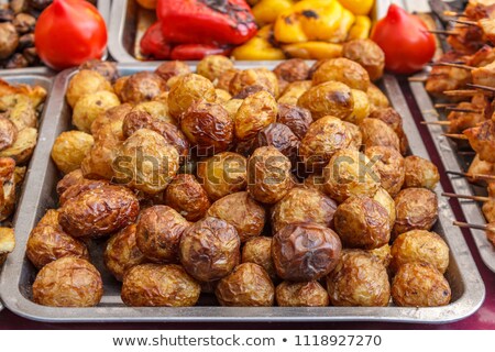 Zdjęcia stock: Roasted Sweet Potato On A Slate Tray