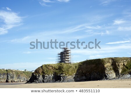 Foto stock: Ballybunion Castle Surrounded By Scafolding