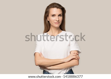 Stock fotó: Closeup Head And Shoulders Portrait Of Woman