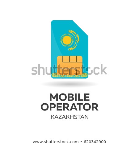 ストックフォト: Kazakhstan Mobile Operator Sim Card With Flag Vector Illustration