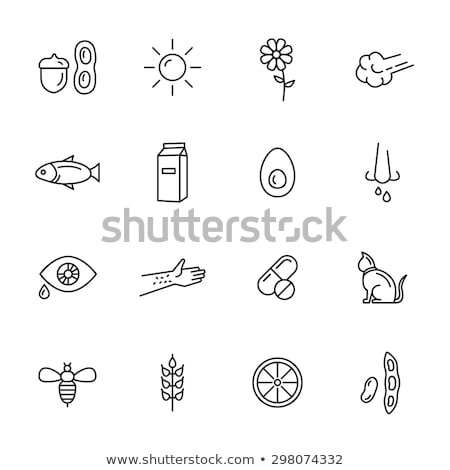 Foto stock: Allergen Free Sign Dust Vector Thin Line Icon