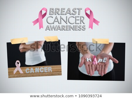 Stock photo: Hope Text And Breast Cancer Awareness Photo Collage