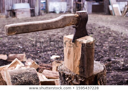 Foto stock: Stack Of Slpit Firewood