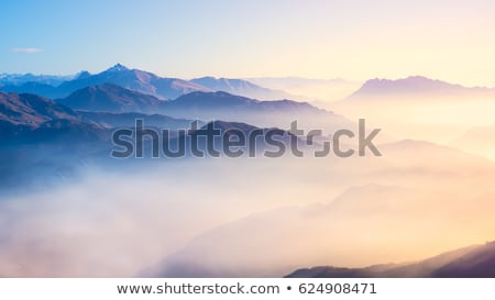 Stockfoto: Autumn Landscape With Morning Mist In The Mountains