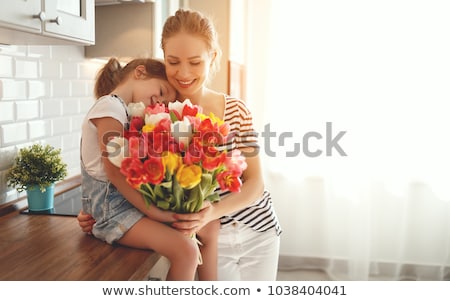 Zdjęcia stock: Happy Family Father And Child Daughter On Yellow Flowers On Nature In Summer