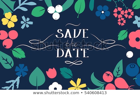 Foto stock: Save The Date Colorful Flat Banner Template