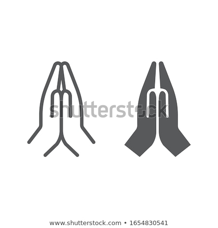 Stock fotó: Praying Hands Icon Vector Outline Illustration