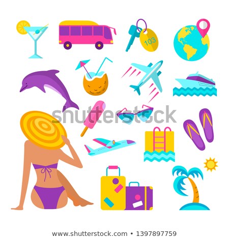 Stock photo: Woman Enjoying A Cocktail Hat On The Liner