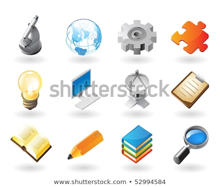 Microscope Red Vector Icon Button Stock photo © ildogesto