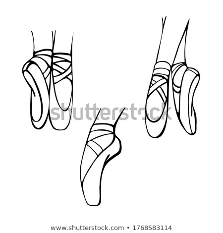 Stock photo: Icon Ballerinas Feet On Pointes Black And White Illustration