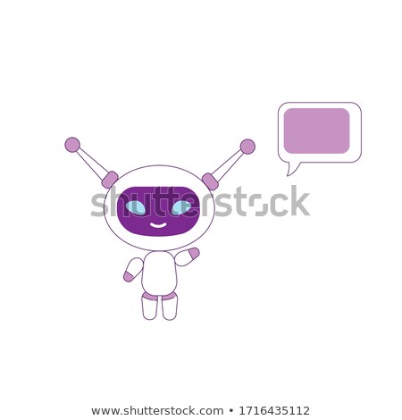 ストックフォト: Humanoid Smiling And Waving Vector Illustration