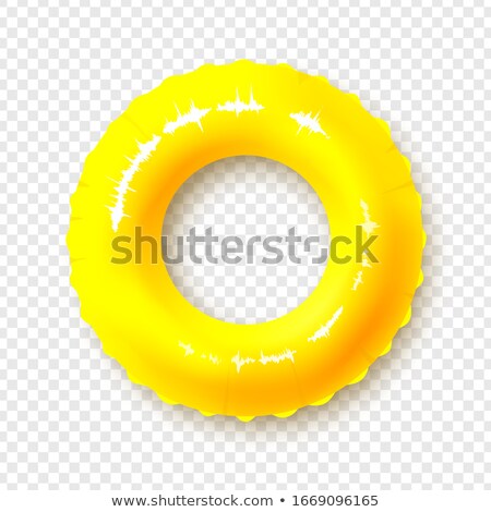 Stock foto: Lifebuoy Floating On Transparent Sea Water