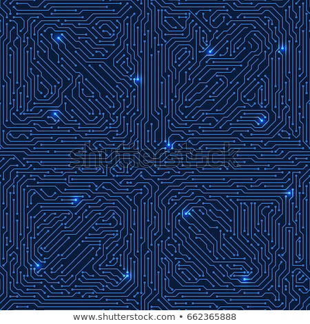 [[stock_photo]]: Blue Vector Abstract Circuit Board Endless Pattern