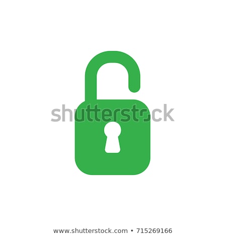 Stock fotó: Unlock Green Vector Icon Design