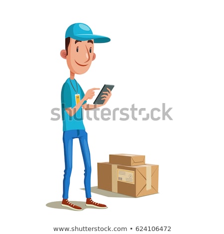 Stockfoto: Young Man Courier Delivery