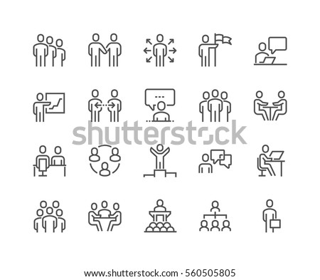 Stok fotoğraf: Business Related Vector Line Icons Set
