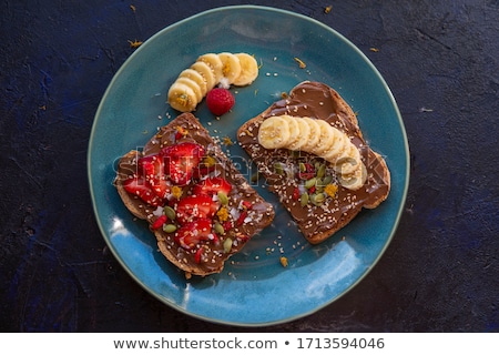 Stock fotó: Banana Coconut Chips Chocolate Toast