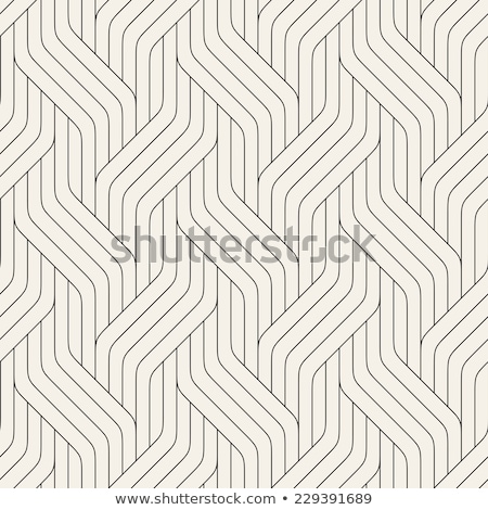 Stock photo: Vector Seamless Pattern Decorative Geometric Interlaced Lines Design Monochrome Bold Wavy Stripes