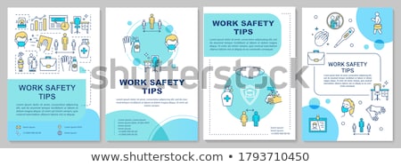 Foto stock: Work Safety Tips Brochure Template