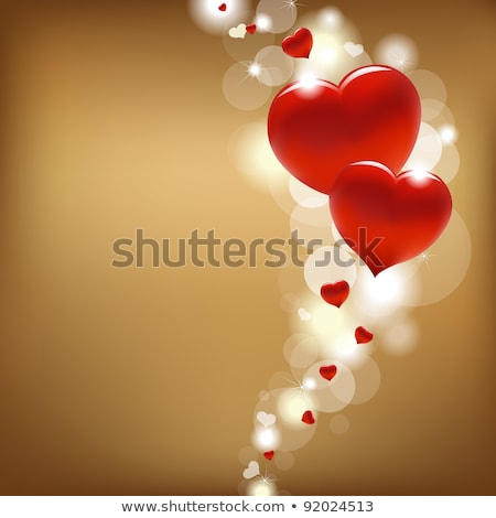 Valentines Day Vector Background With Two Hearts Stok fotoğraf © cammep