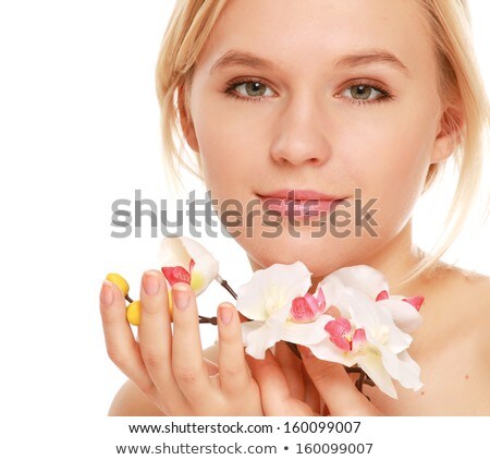 [[stock_photo]]: Beautiful Blond Girl Orchid Flower