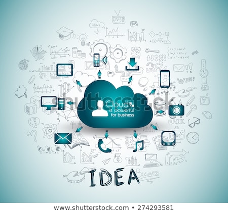 Stock fotó: Cloud Computing Concept With Infographics Sketch