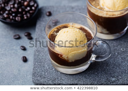 Foto stock: Affogato Coffee With Ice Cream On A Glass Cup