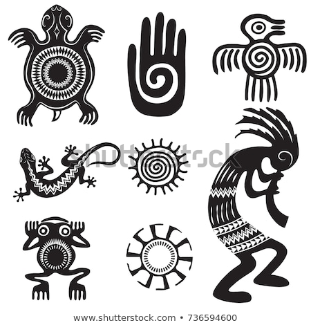 Foto stock: American Tribal Native Symbols