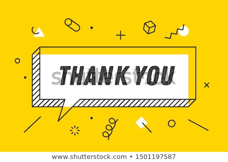 Foto stock: Thanx Or Thank You Banner Speech Bubble Poster Concept