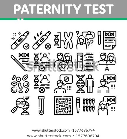 Stok fotoğraf: Paternity Test Dna Collection Icons Set Vector