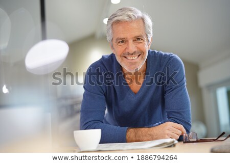 Сток-фото: Senior Man Drinking A Cup Of Expresso