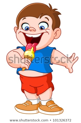 Funny Boy With Icecream Foto stock © Yayayoyo