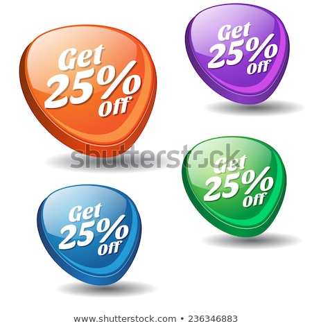 Stockfoto: Get 25 Percent Green Vector Icon Button